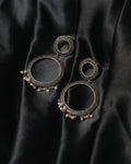Ornate Pearl Hoop Drop Earrings