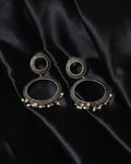 Ornate Pearl Hoop Drop Earrings