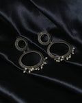 Ornate Pearl Hoop Drop Earrings