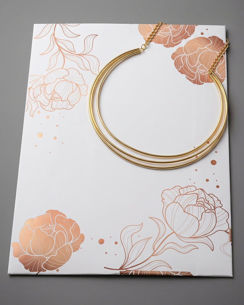 Gold-Tone Triple Layer Minimal Necklace