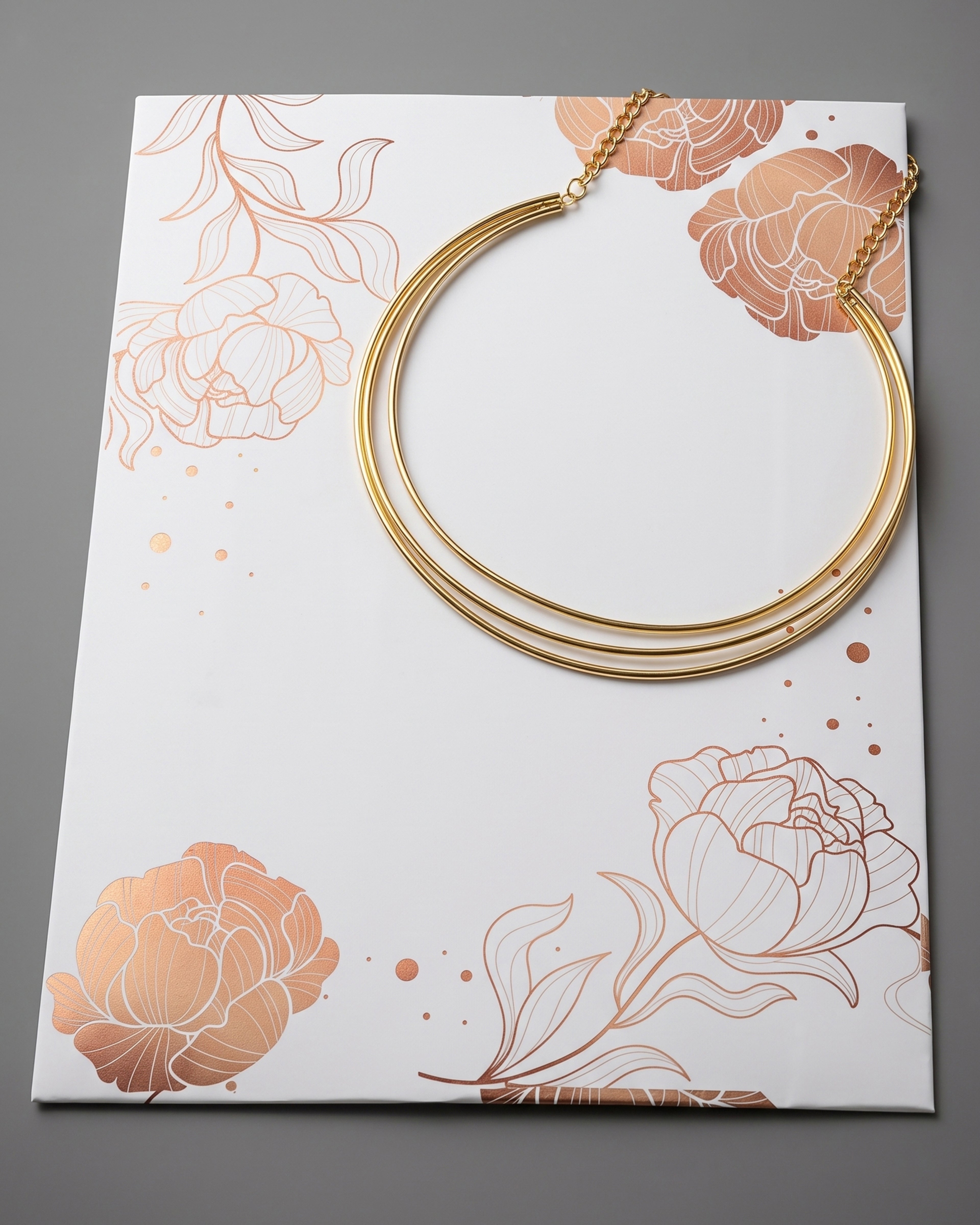 Gold-Tone Triple Layer Minimal Necklace