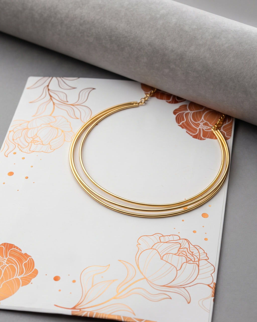 Gold-Tone Triple Layer Minimal Necklace