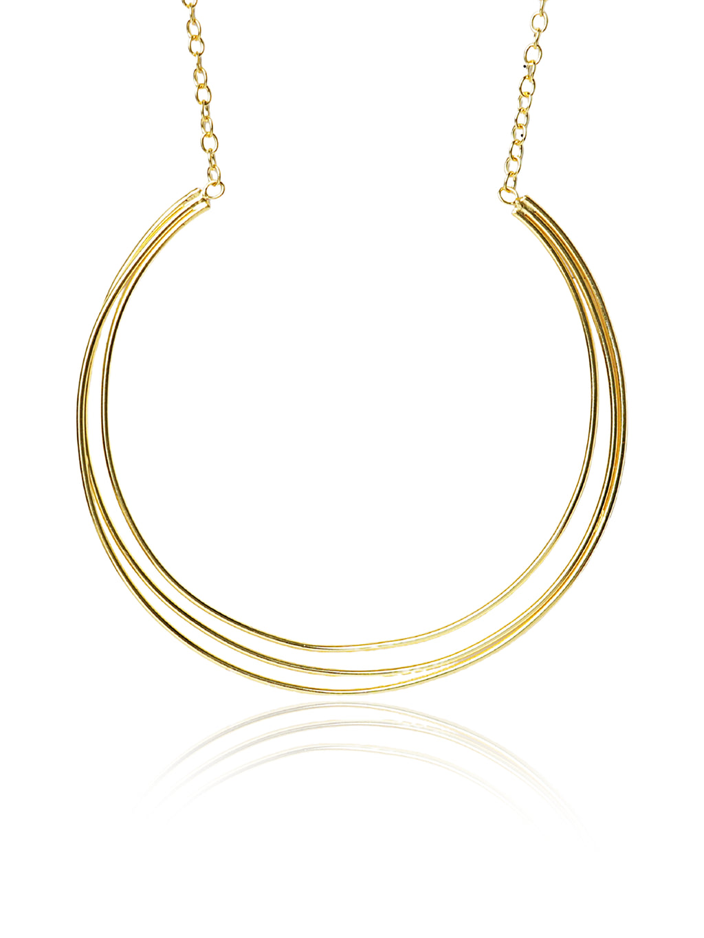 Gold-tone triple layer minimal necklace