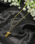 Gold-Tone Crystal Bar Drop Pendant Necklace