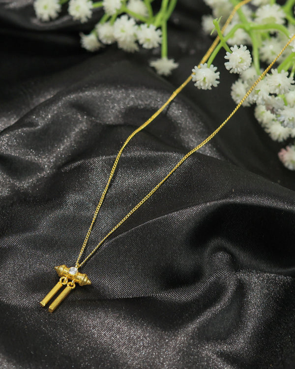 Gold-Tone Crystal Bar Drop Pendant Necklace