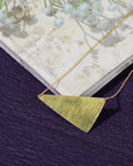 Gold-Tone Brushed Triangle Pendant Necklace
