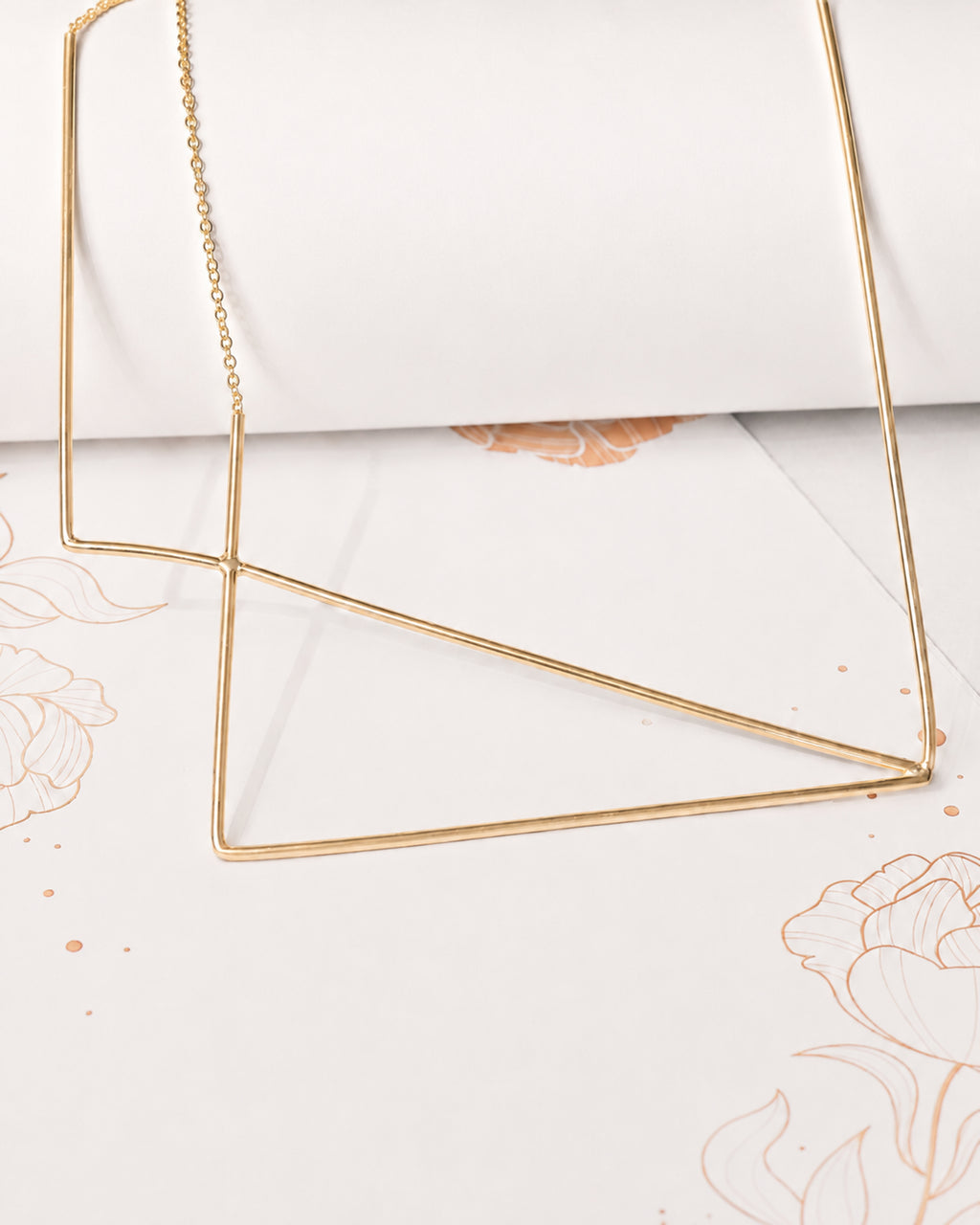 Gold-Tone Geometric Linear Pendant Necklace