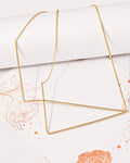 Gold-Tone Geometric Linear Pendant Necklace