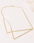 Gold-Tone Geometric Linear Pendant Necklace