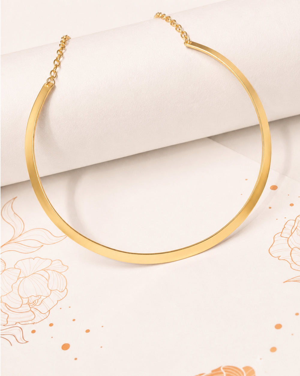 Gold-Tone Classic Curved Collar Necklace