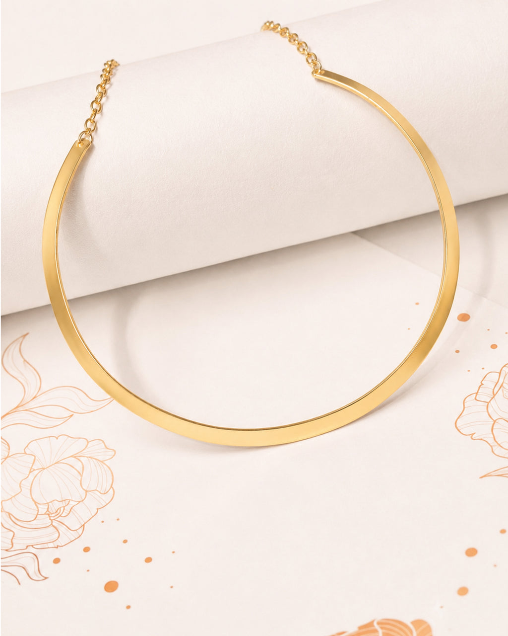 Gold-Tone Classic Curved Collar Necklace