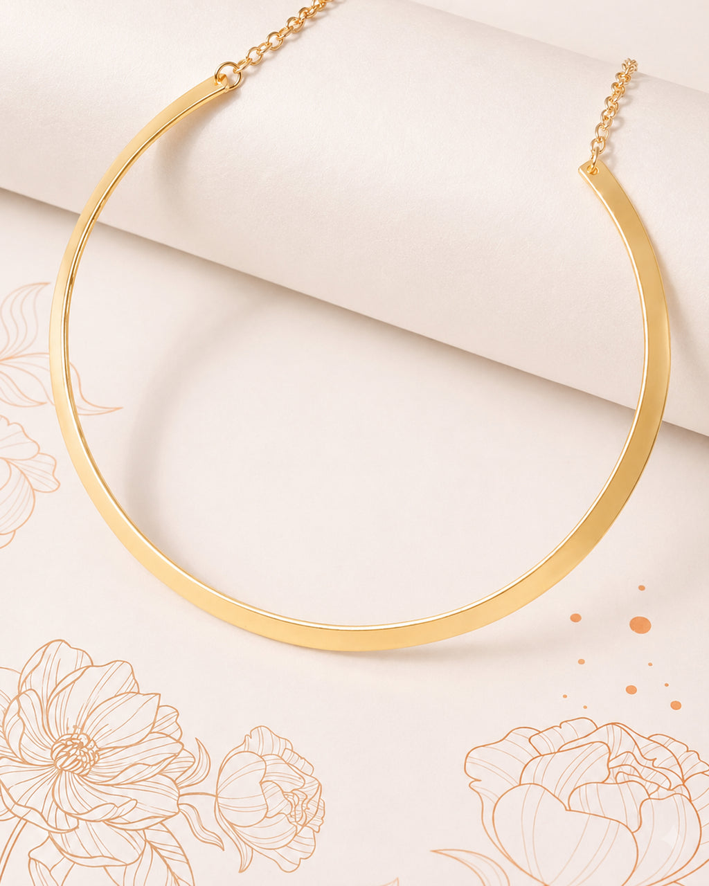 Gold-Tone Classic Curved Collar Necklace