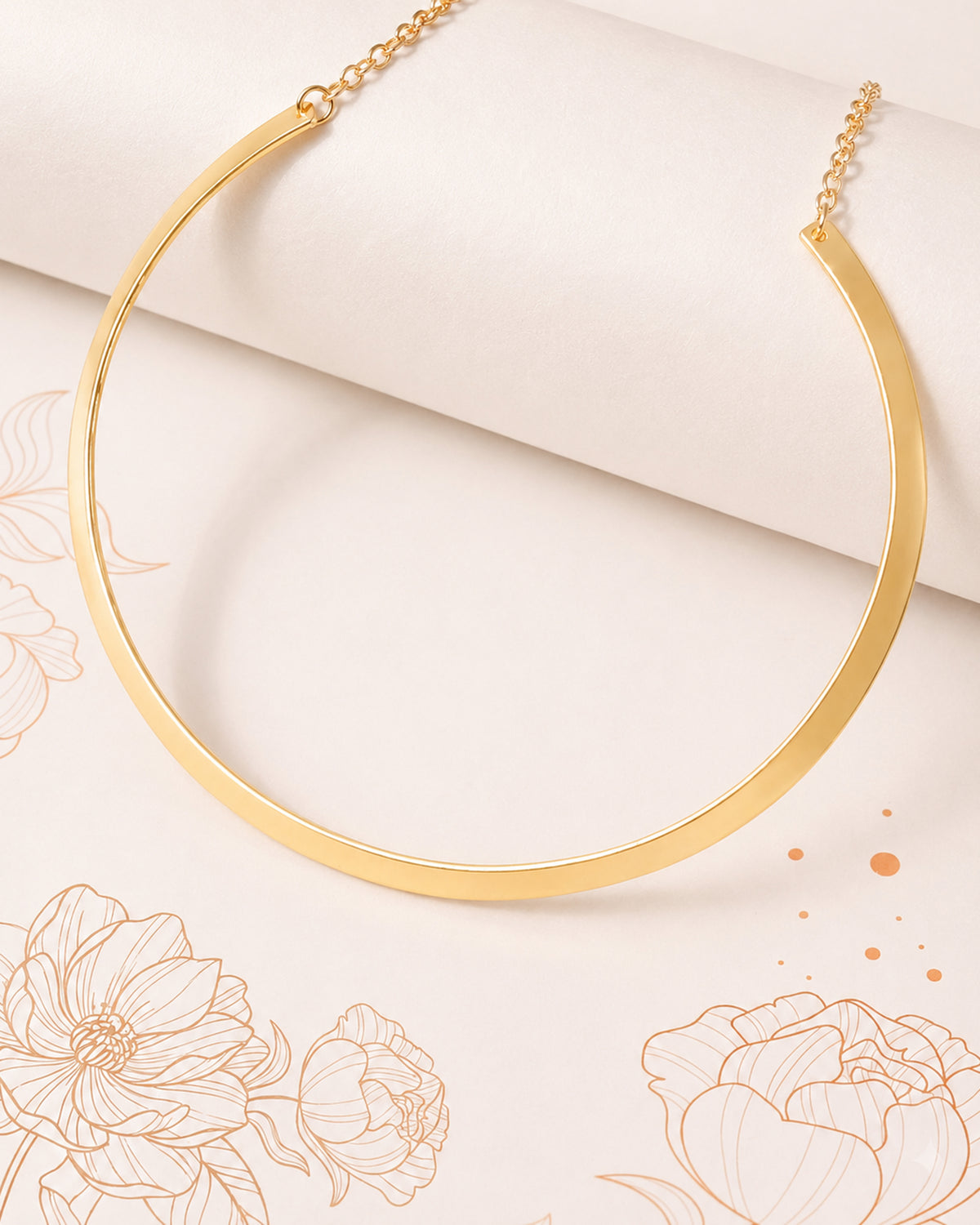 Gold-Tone Classic Curved Collar Necklace