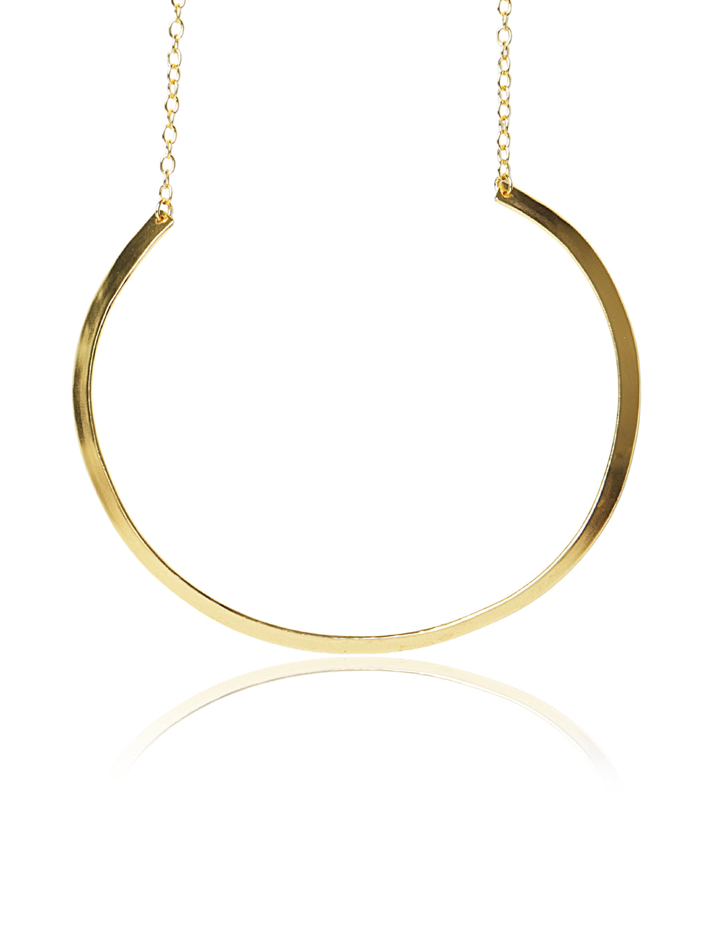 Gold-tone classic curved collar necklace