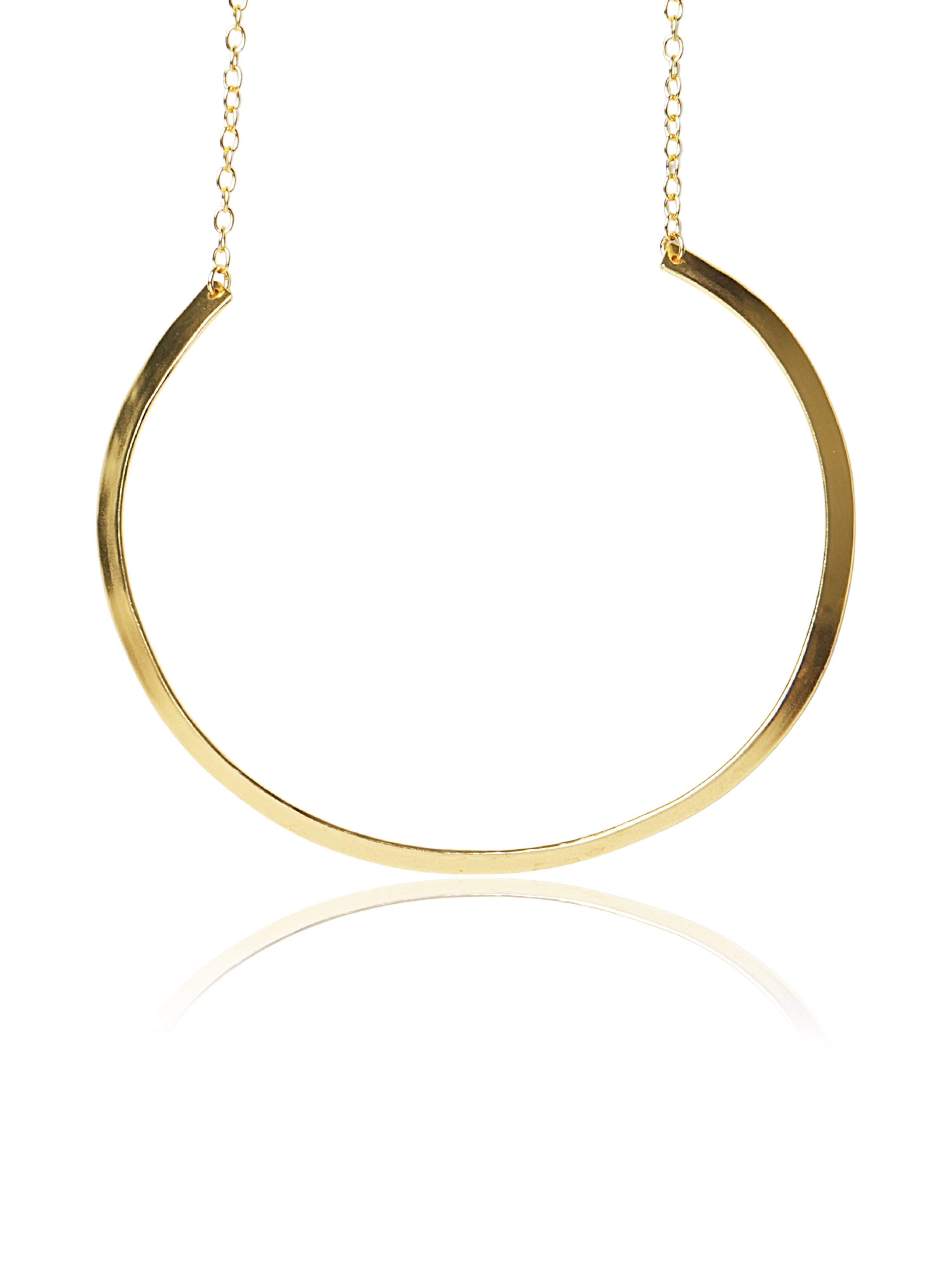 Gold-tone classic curved collar necklace