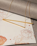 Gold-Tone Geometric Open Bar Necklace