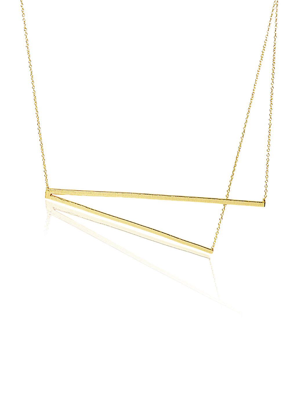 Gold-tone geometric open bar necklace