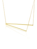Gold-Tone Geometric Open Bar Necklace