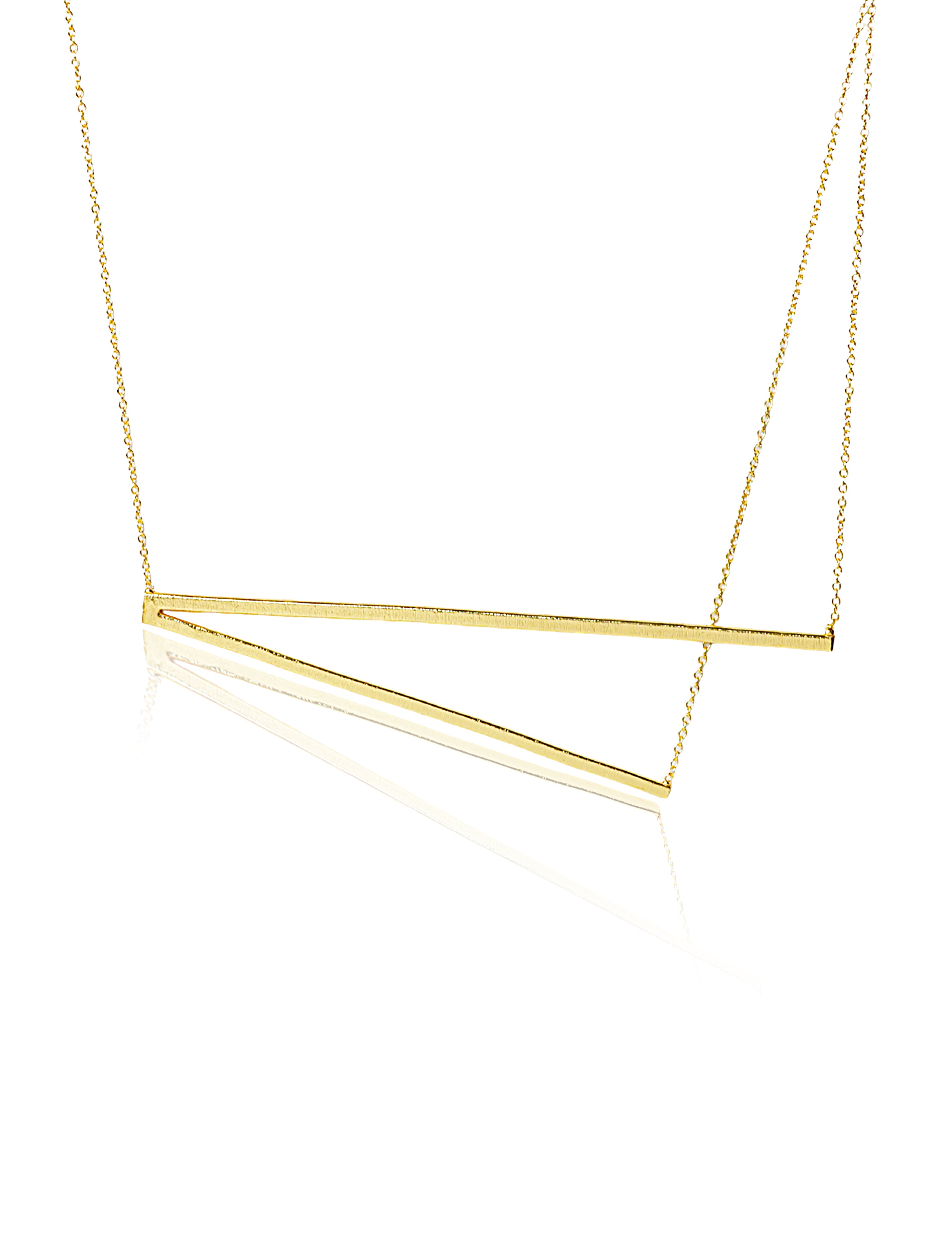 Gold-tone geometric open bar necklace