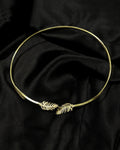 Gold-Tone Feather Leaf Collar Necklace