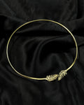 Gold-Tone Feather Leaf Collar Necklace