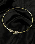 Gold-Tone Feather Leaf Collar Necklace