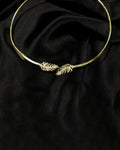 Gold-Tone Feather Leaf Collar Necklace