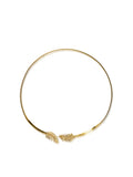 Gold-Tone Feather Leaf Collar Necklace