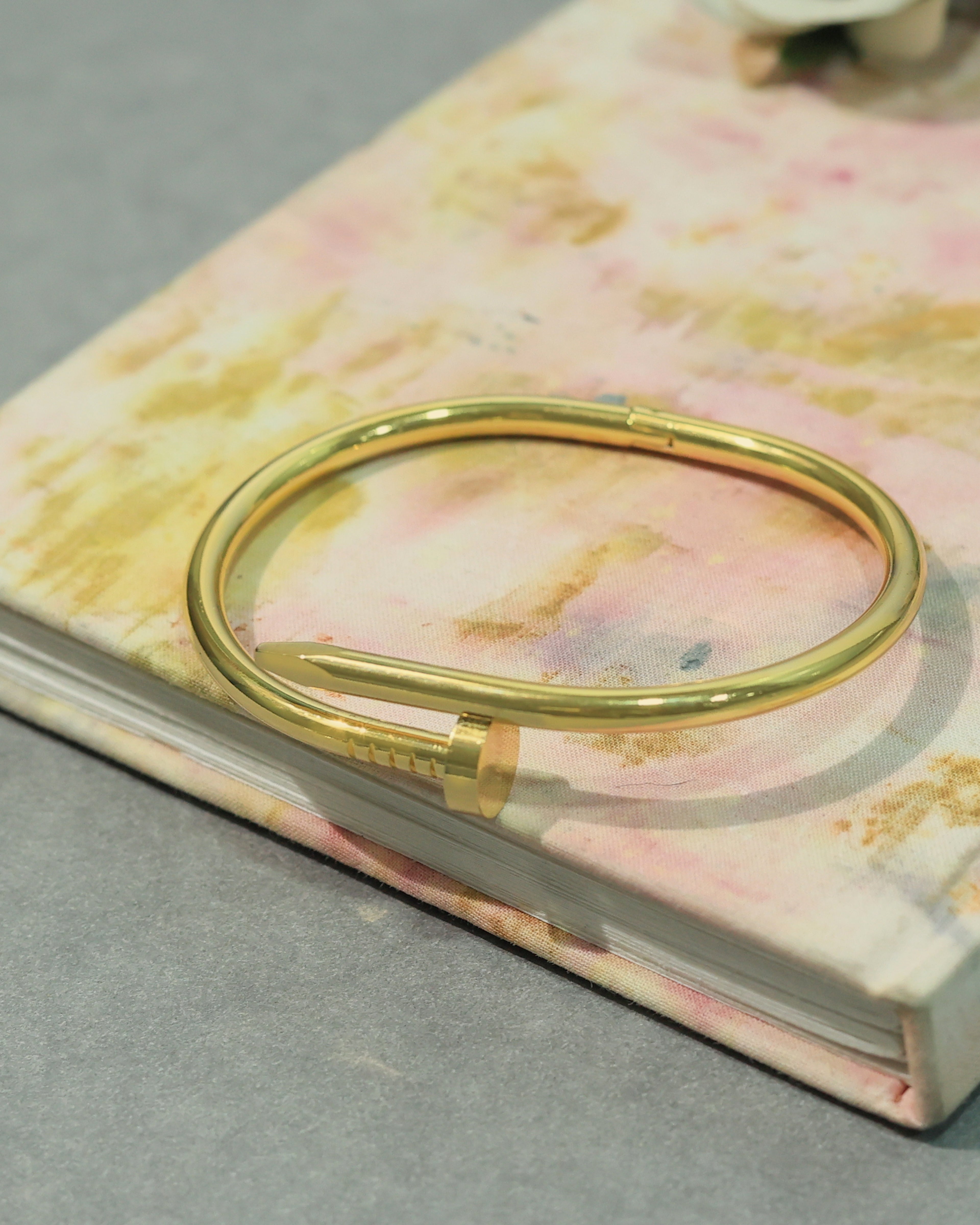 Classic Textured Brass Bracelet