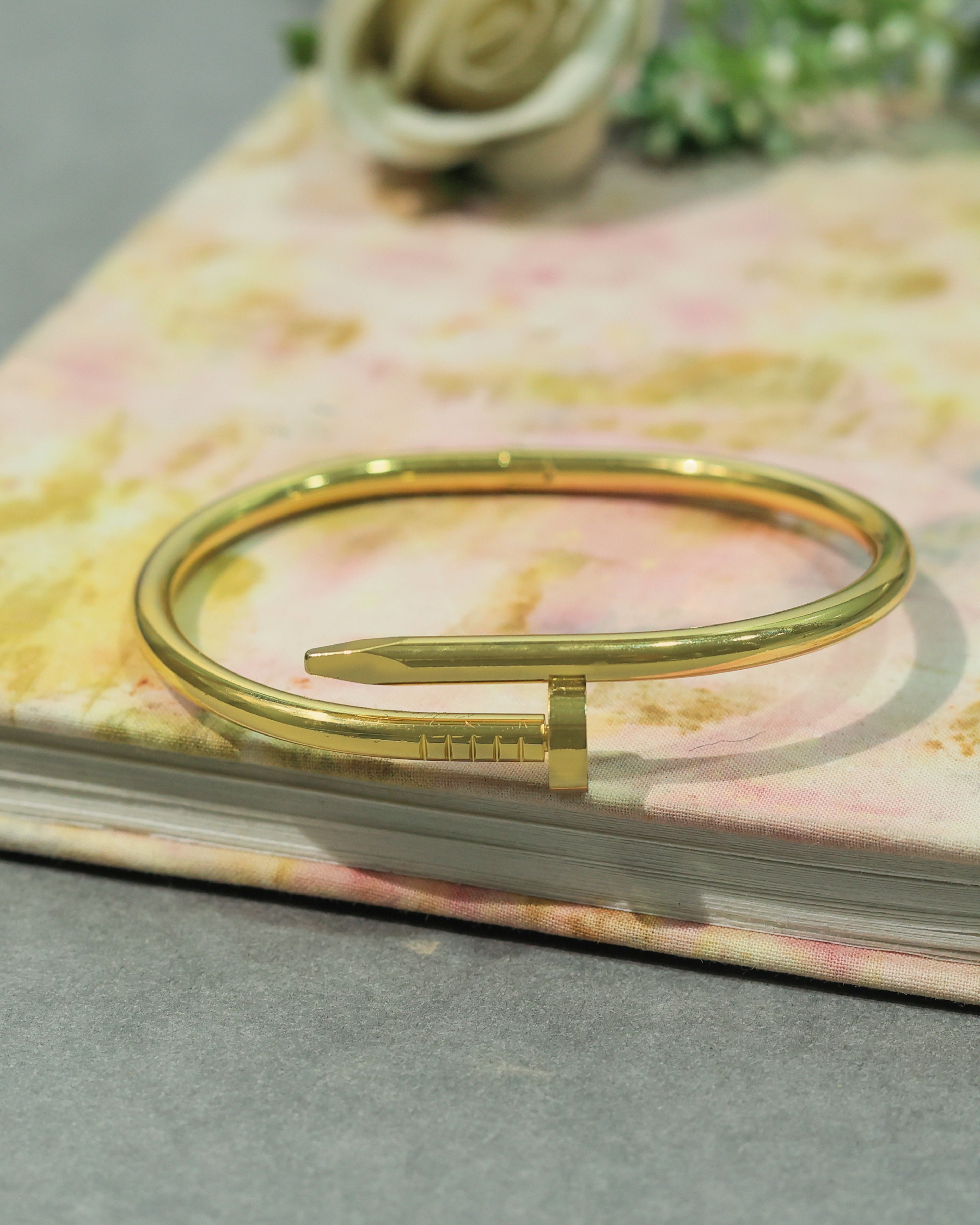 Classic Textured Brass Bracelet