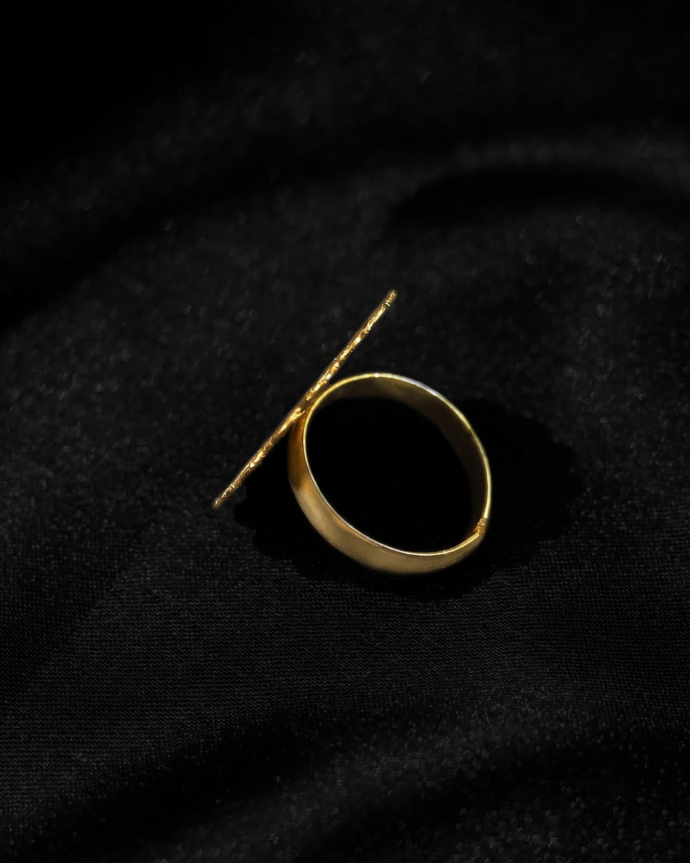 Golden Pebble Textured Statement Ring