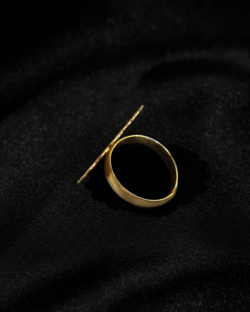 Golden Pebble Textured Statement Ring