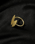 Golden Twin Leaf Sculpted Ring
