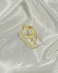 Golden Geometric Frame Open Ring