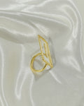 Golden Geometric Frame Open Ring