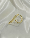 Golden Geometric Frame Open Ring