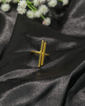 Golden Minimal Crossbar Open Ring