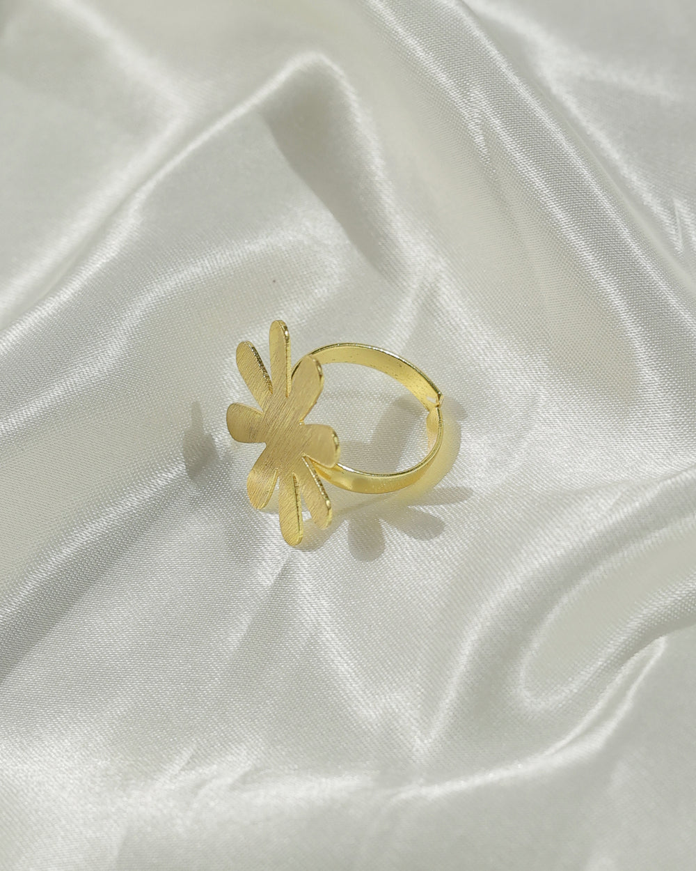 Golden Bloom Flower Statement Ring