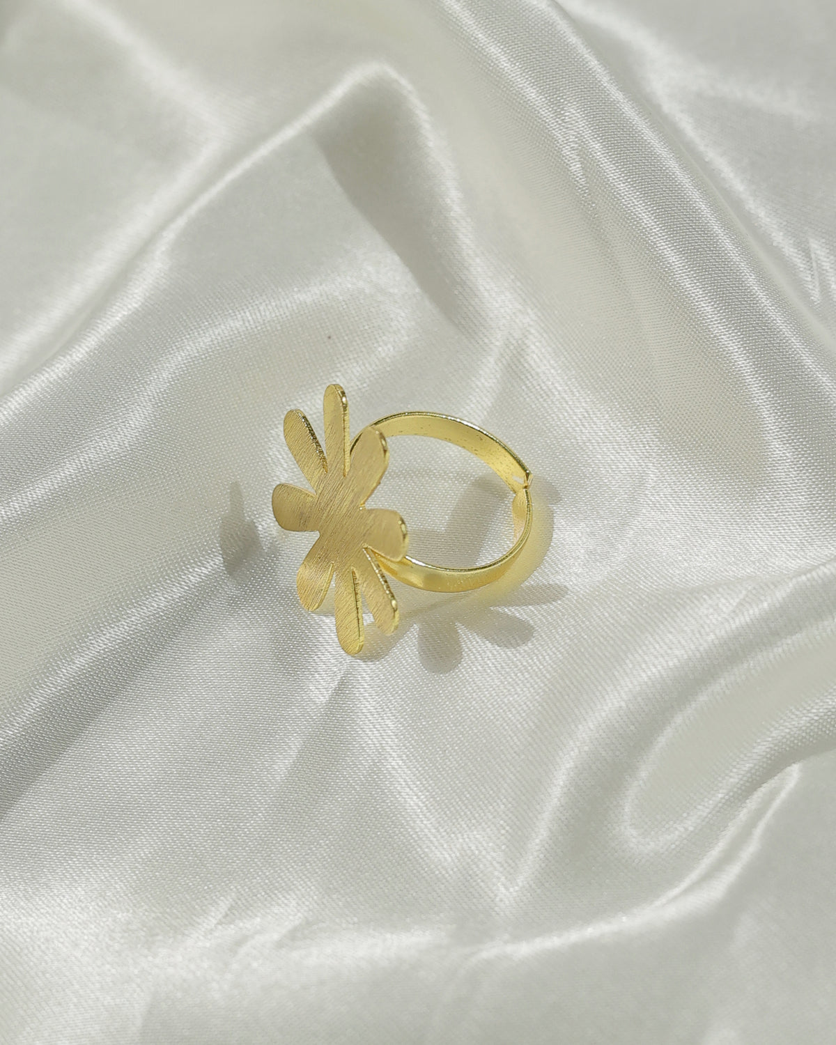 Golden Bloom Flower Statement Ring