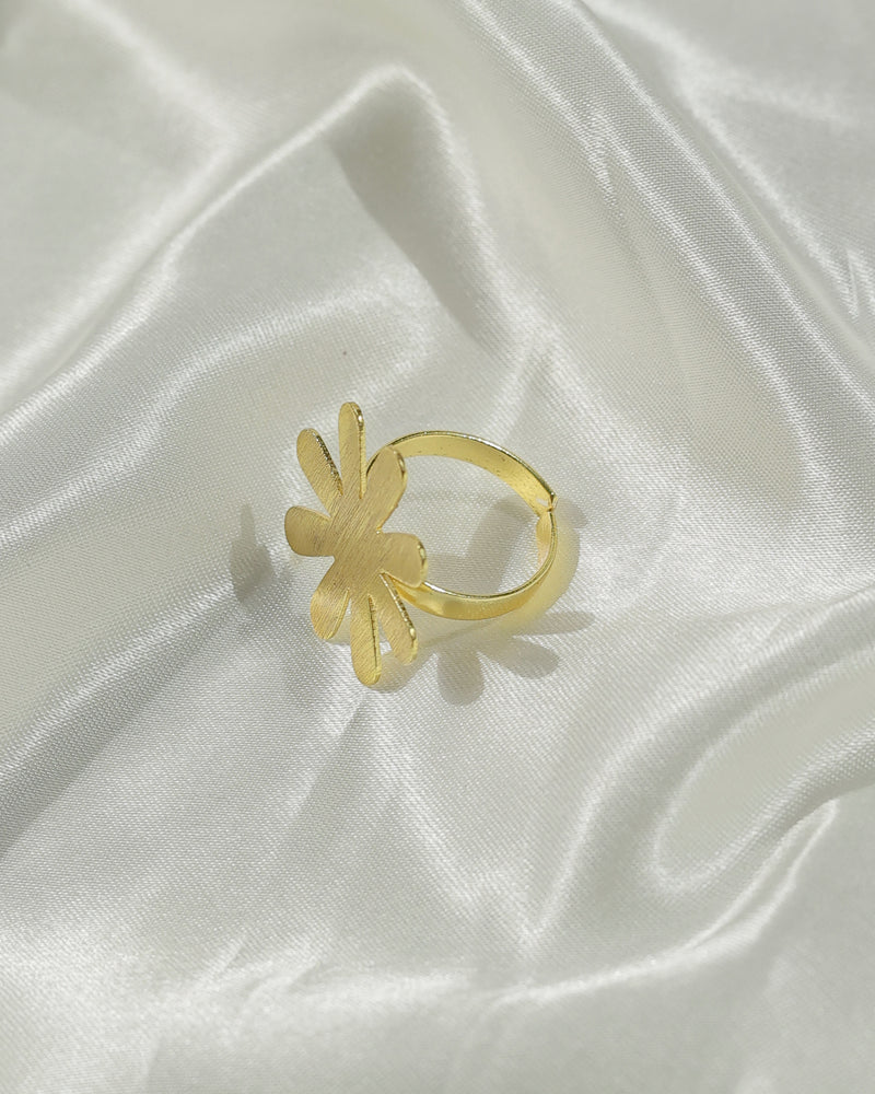 Golden Bloom Flower Statement Ring