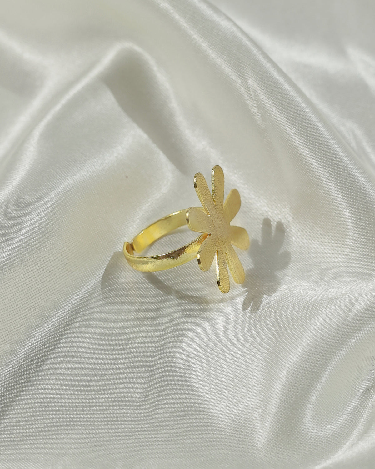 Golden Bloom Flower Statement Ring