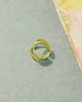 Geometric Hammered Band Ring