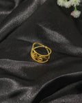 Golden Dual Sphere Open Ring