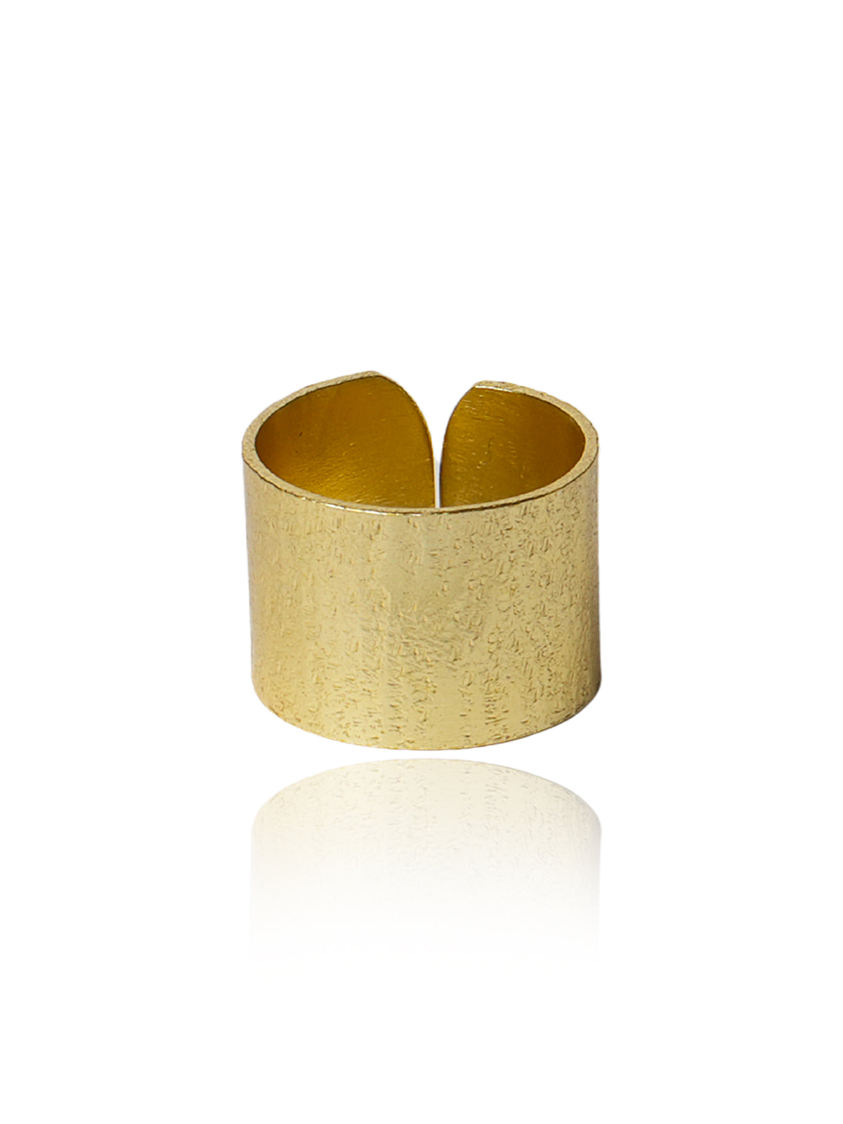 Golden Smooth Curve Open Ring