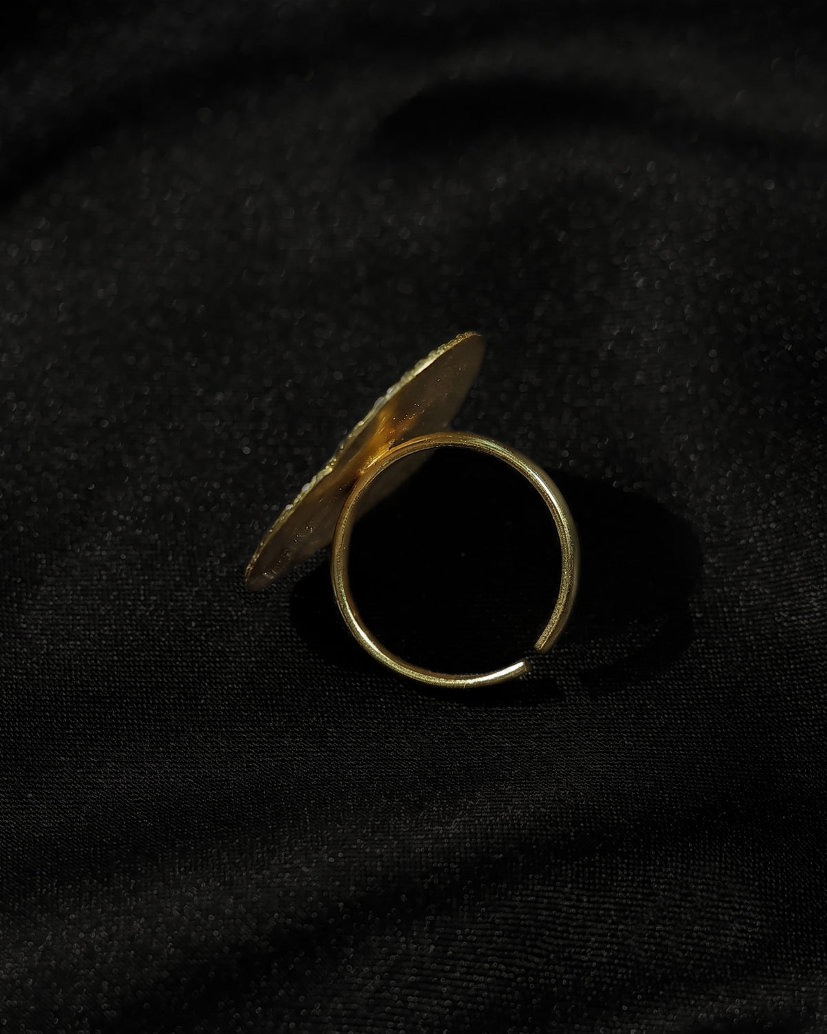 Golden Heart Mesh Statement Ring
