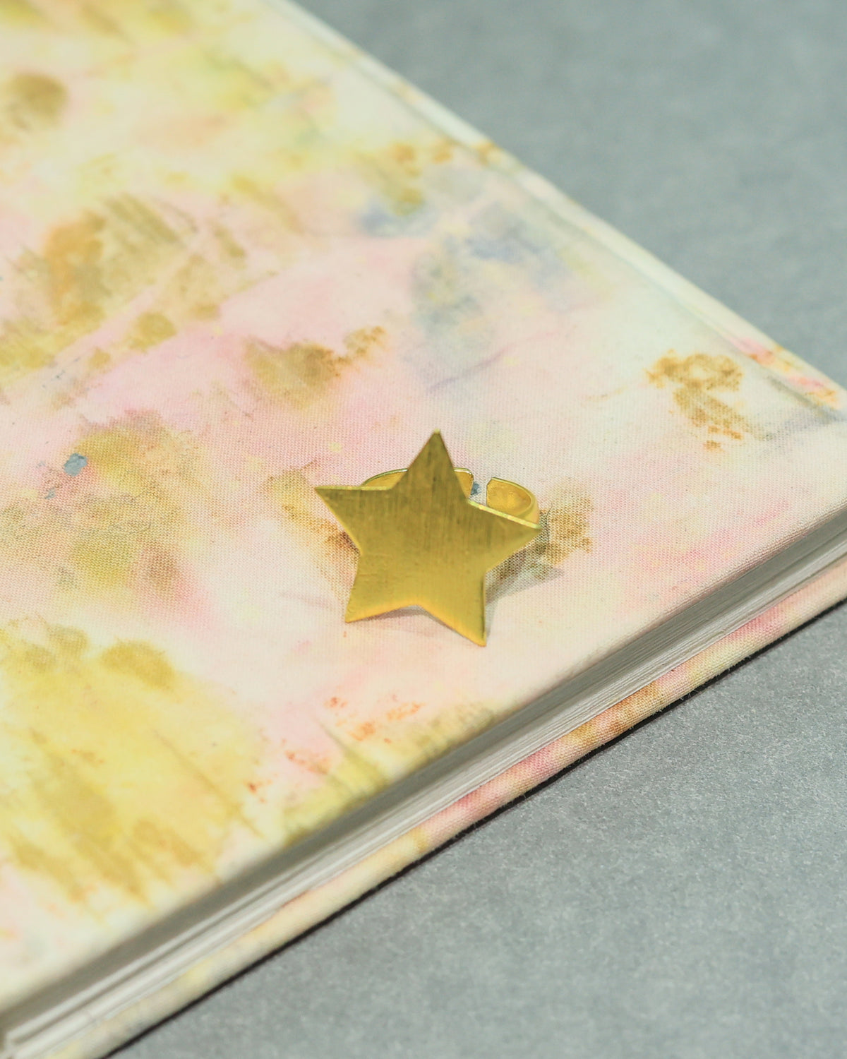 Golden Starburst Textured Ring