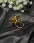 Golden Interlinked Leaf Ring