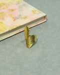 Golden Hammered Wrap Statement Ring