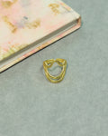 Golden Crescent Openwork Ring