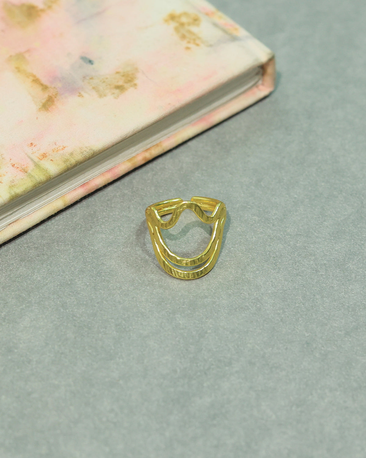 Golden Crescent Openwork Ring